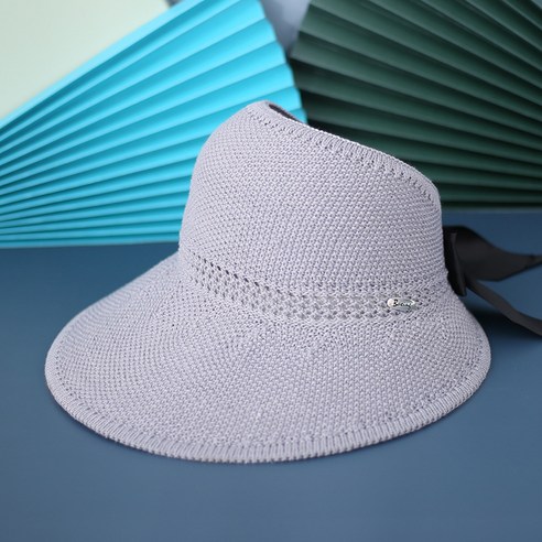 KORELAN그물 레드 블라인드 차양 모자 접을 수 있는 큰 처마 리본 니트 여름 야외 자외선 차단 빈 밀짚모자