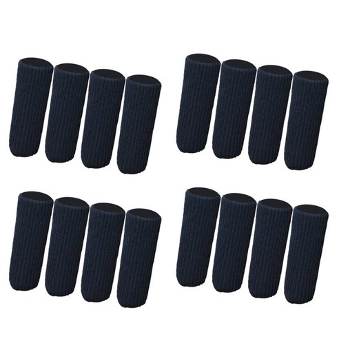 16pcs 블랙 컬러 뜨개질 섬유 가구 양말/의자 다리 바닥 보호대 (검은 색), 4x11cm, 설명