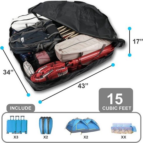  루프캐리어 자동차루프백 차량 승용차 루프박스 차량용캐리어 ALWAYSME 카고 바 잠금 장치 자동차 루프 랙 크로스, [02] Size 2 루프용품 자동차 루프박스 루프백 차량 승용차 SUV 지붕 가방 상자 방수 소재 15 큐빅 피트 425L 블랙 보관 바 포함, [01] 주황색