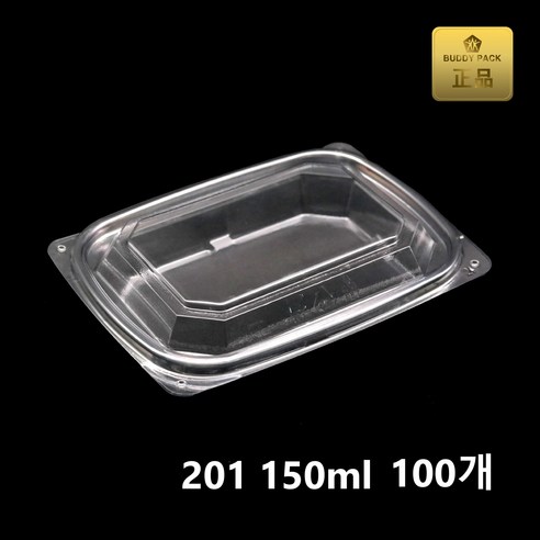 버디팩 PET 투명 사각 반찬 용기 150ml MT-201, 100세트