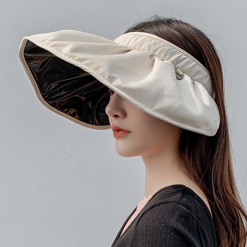 야무지니 얼굴소멸 돌돌이 쉘 썬캡 자외선차단 여성 챙넓은 모자