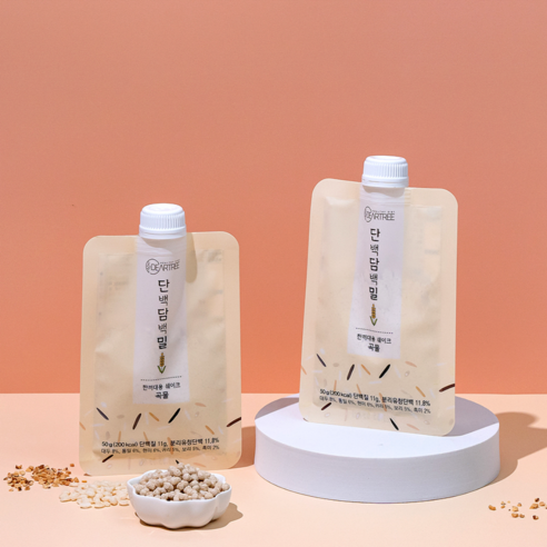 디어트리 단백담백밀 식사대용 단백질 쉐이크 단백질파우치 한끼쉐이크 곡물맛, 350g, 18세트