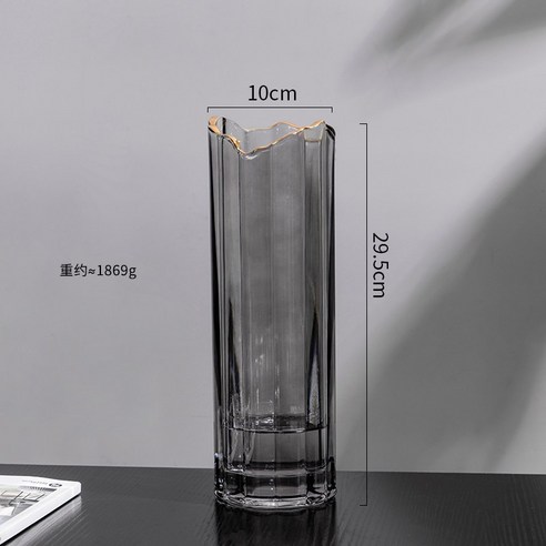 DFMEI 심플한 아이디어 투명 빗살무늬 유리 화병 워터 키움 생화병 장미 백합화 거실 티테이블 식탁세트, 색깔15, 중간