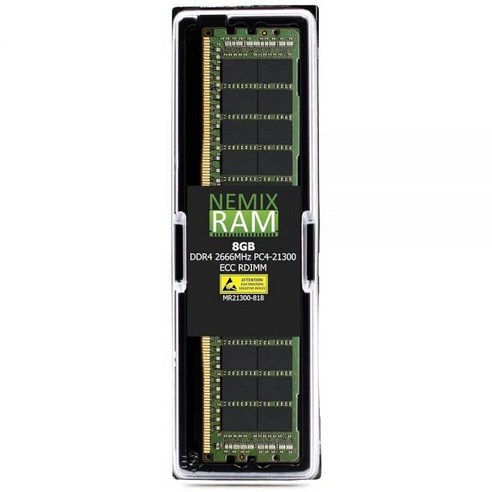 8GB 1x8GB DDR4-2666MHz PC4-21300 ECC RDIMM 1Rx8 1.2V 등록 서버 메모리 by NEMIX RAM 363695, 8GB (1X8GB)