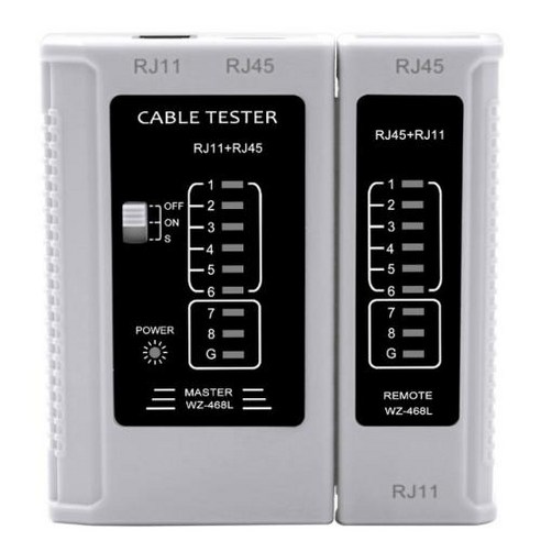 랜 테스터기 케이블 테스터 RJ45 RJ11 네트워크 연선 수리 네트워킹 공구 431678, 화이트, 03 White