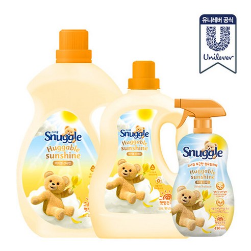 스너글 햇빛건조 허거블선샤인 섬유유연제 4L + 1.8L 섬유탈취제 470ml, 단품없음