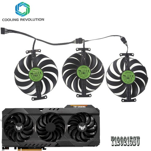 그래픽카드 외장그래픽카드 95MM RX6700XT RX6800 RX6900XT 그래픽 팬 ASUS TUF 게임용 Radeon RX 6700 XT 6800 6900 OC Editio, 4.Left fan Best Top5