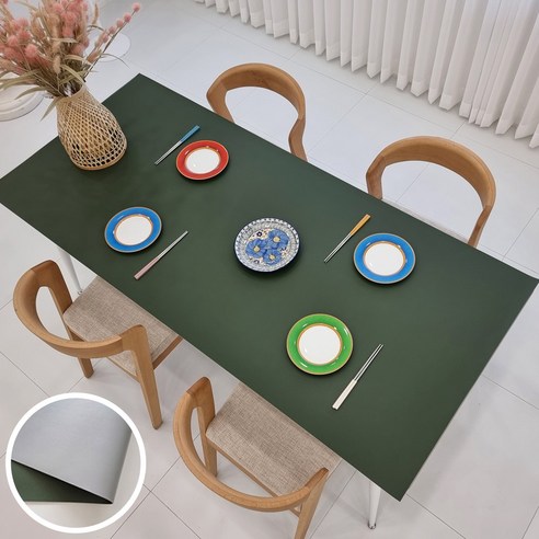 제이토리 양면 가죽 방수 식탁보 식탁매트 테이블보 2인 4인 6인용, 80x130cm, 브라운/그레이 양면