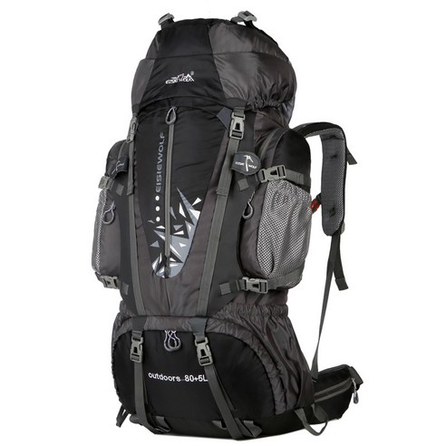 대용량 등산 양어깨 배낭 부유대 브래킷 야외 배낭 도보 여행 가방 85L, 검정색