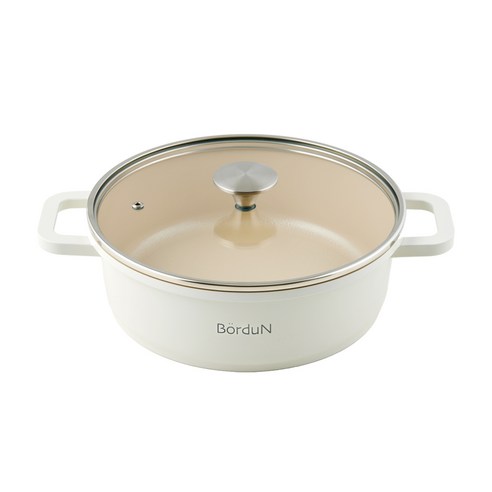 보오든 IH 세라믹 인덕션 전골냄비, 1개, 크림, 24cm