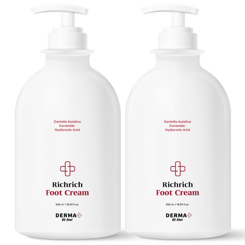아케이 더마 리치리치 풋크림 550ml, 2개, 1개입