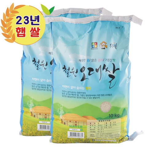 쌀10kg 철원오대쌀 23년산 햅쌀 DMZ 대마리 10kg+10kg, 1개, 20kg Best Top3