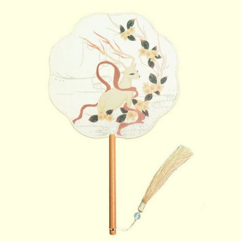 원형부채 빈티지부채 복고풍부채 복고풍 빈티지 공예 여름 한복 폴딩 전통, Milu