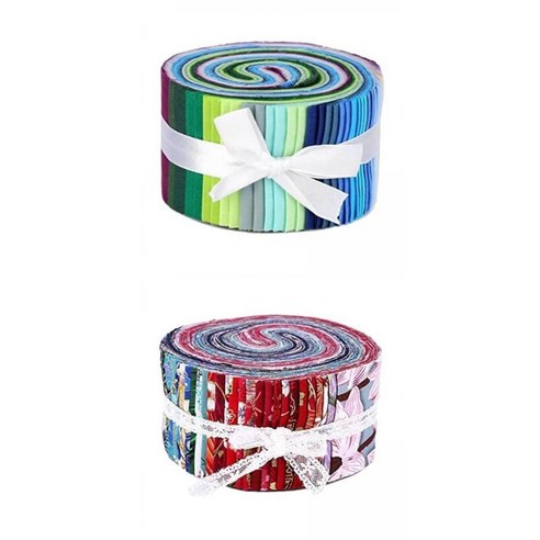 72Pcs 다채로운 롤업 패브릭 스트립 패치 워크 용 2.5 인치 공예 패브릭, 면, 여러 가지 빛깔의