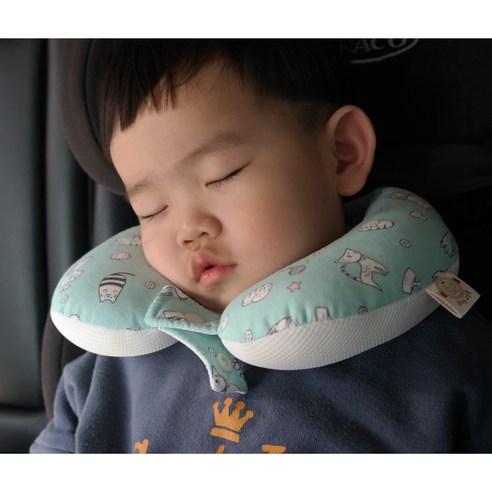 잠자는소잉율 목꺽임 방지 카시트 목베개, 아기고양이 핑크