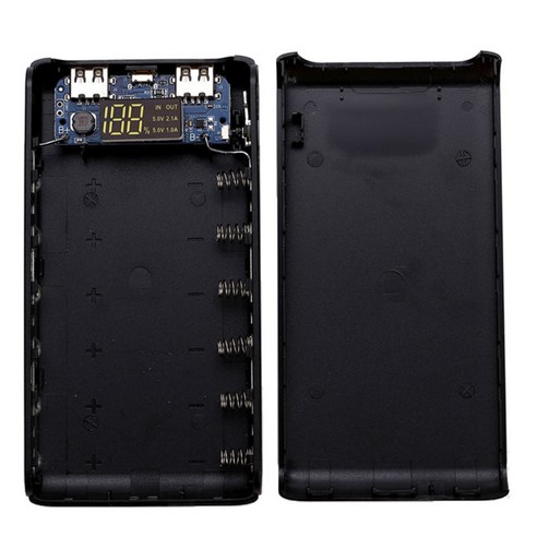 휴대용 충전기 6 배터리 팩 2포트 전원 은행 iPhone iPad 및 기타 스마트 장치용 휴대용 배터리 충전기 케이스, 설명, 설명, 블랙