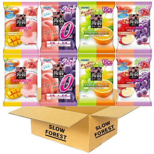 일본 오리히로 곤약젤리 8가지맛, 8개, 240g