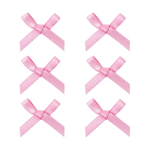 드림팩토리 공단 새틴 미니 리본 장식(소), 1000개, 04 핑크