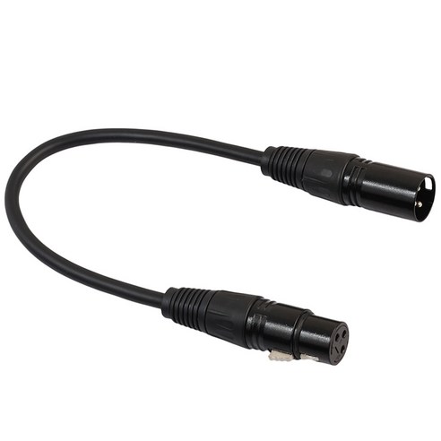 Ursmart 3 핀 XLR 남성 - 여성 마이크 오디오 케이블 변환기, 0.3m, 블랙, 아연 합금
