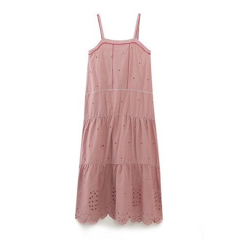 ZARA 자라 펀칭 자수 민소매 롱원피스