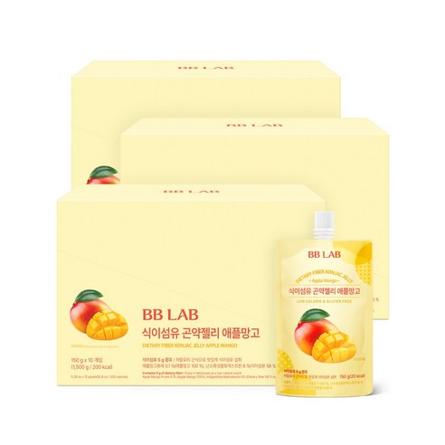 [본사출고] 뉴트리원 비비랩 식이섬유 곤약젤리 애플망고 저당젤리 곤약젤리 저칼로리간식 식이섬유젤리 저칼로리젤리 탱글식이섬유, 150g, 1박스