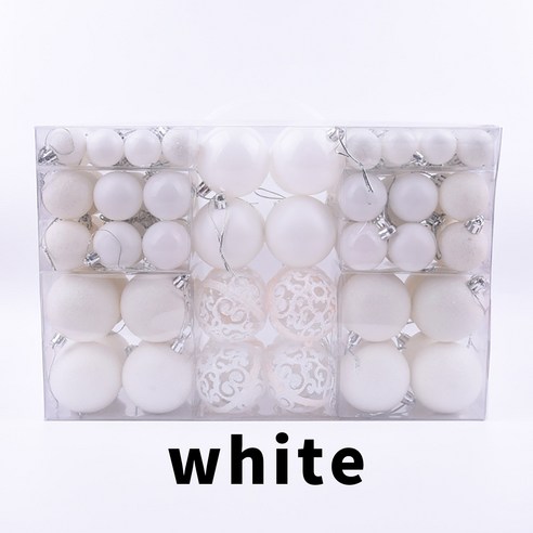 브랜드없음 100 조각 크리스마스 공 장식품 크리스마스 트리 장식을위한 비산 공, 하얀색