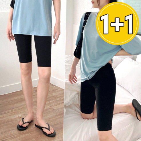 1+1 아이스 쿨 5부 레깅스 / F~빅사이즈 / 국내생산 / 숏팬츠
