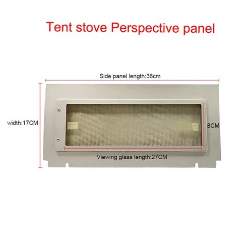 스토브버너 티타늄 굴뚝 액세서리 텐트 용광로 3M 투시 측면 패널 캡 캠핑, 1.Glass Window Panel, 1.Glass Window Panel