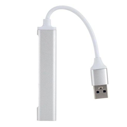 알루미늄 USB 3.0 허브 모바일 HDD 휴대용 플래시 드라이브용 4포트 OTG 분배기 어댑터, 실버, {"사이즈":"12.5x8.5x2cm"}, {"수건소재":"알루미늄 합금"}