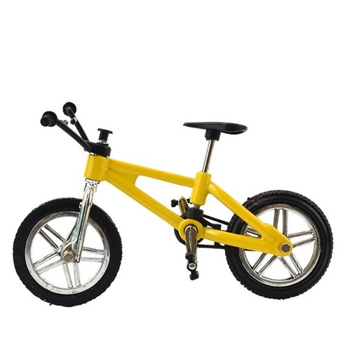 BMX자전거 묘기자전거 레트로 합금 미니 핑거 BMX 자전거 조립 모델 가제트 선물 휴대용, 1개, 없음, 1) yellow bmx bike