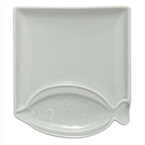 HASAMI WARE 넙치 물고기 도자기접시 380g, 1개, 그레이