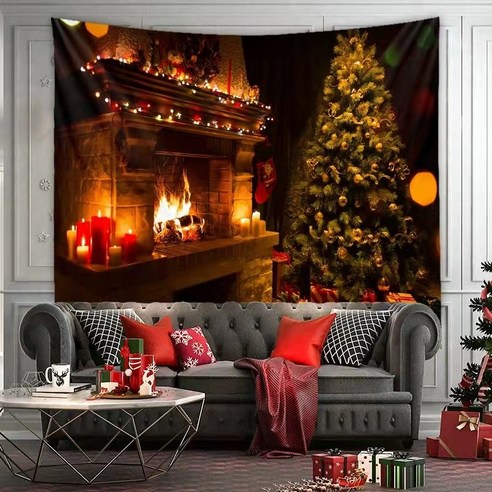 크리스마스 트 리 홈 침실 장식 배경 천 벽 걸 이 벽걸이 벽걸이, 스타일18
