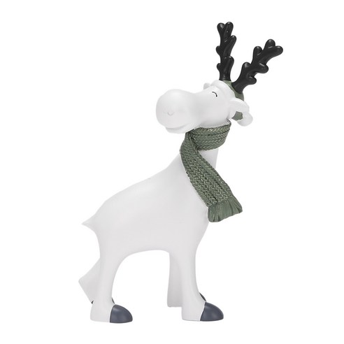 Retemporel 홈 장식 수지 동상 거실 동물 크리스마스 선물 재미 사슴 현대 장식-뒤돌아보기, 흰색과 검정색