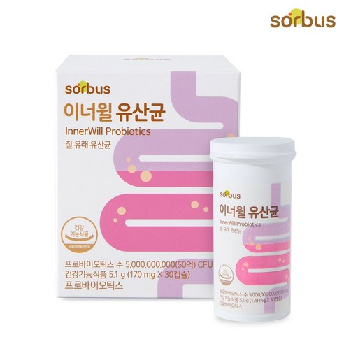 소버스 이너윌 유산균 5.1g, 8개, 30정