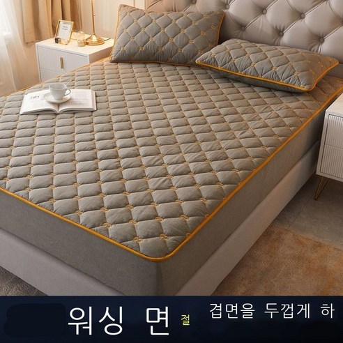 Fuhe 침대 입덧 매트리스 커버 베드 커버 베드 커버 워싱 면 클립 면 베드 커버 싱글 워싱 면 순면 매트리스 보호 커버 방진 베드 커버 여름 진주 그레이 xcm [두께 증가/, 산뜻한 회색