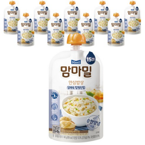 맘마밀 안심밥상 레토르트이유식, 닭백숙 찹쌀진밥, 140g, 10개 닭백숙 찹쌀진밥 × 140g × 10개 섬네일