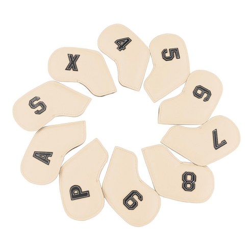 아이언 커버 PU 골프 아이언커버 골프채헤드 커버 10pcs, 아이보리