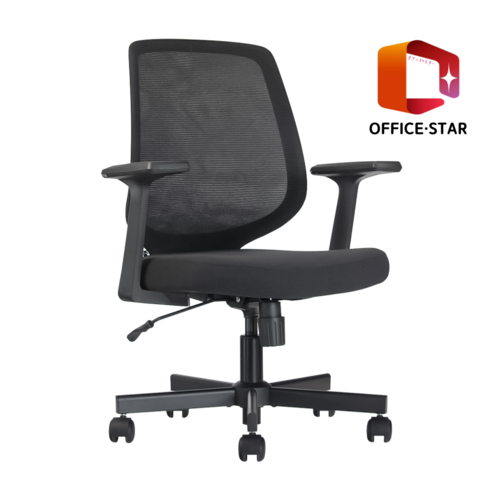 일본정품브랜드 OFFICE . STAR SMALL 사무용 의자 회의실용 학생용 컴퓨터 메쉬 체어, 흑색 + 흑색 + 흑색
