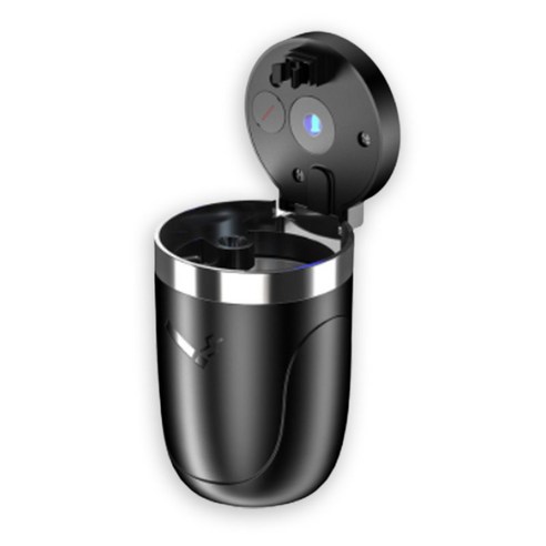 차량용 재떨이 원터치 LED 재털이, 2개, 블랙