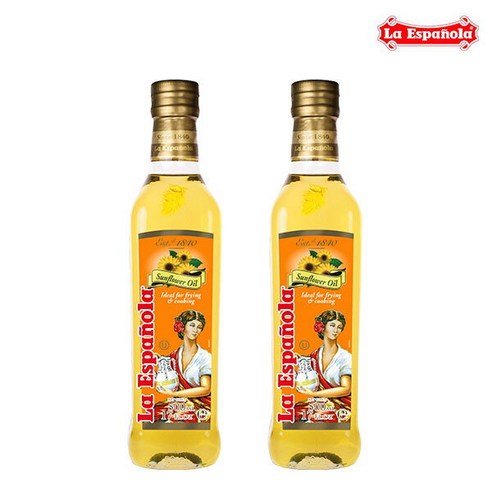 [에스파뇰라] [에스파놀라] 해바라기유 500ml 2병 (스티로폼 포장), 2개