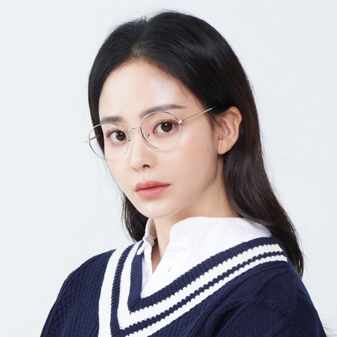 멜라크메 남자 여자 티타늄 가벼운 동글이 실버 안경테
