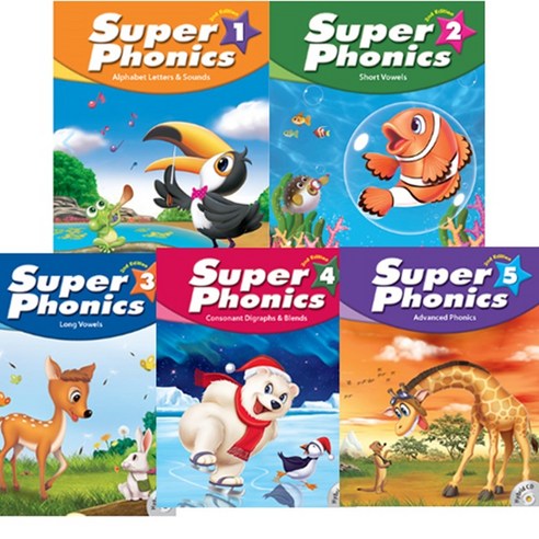 Super phonics (슈퍼 파닉스) 1 2 3 4 5 SB WB, Phonics 3 + Work Book 기적의파닉스