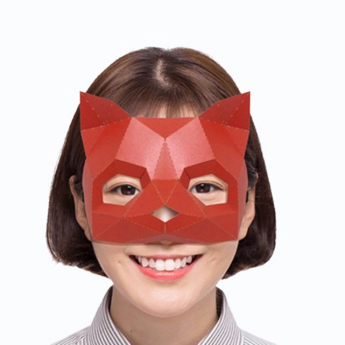 DIY종이반가면 2개입 동물반가면 종이3D가면 생일파티, [CA_066] 2개입_고양이