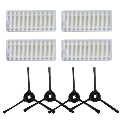 LEFANT M520 / M501 교체 부품 빨 수있는 4 HEPA 필터 + 4 측면 브러시 액세서리 키트 로봇 진공 청소기, 보여진 바와 같이, 하나