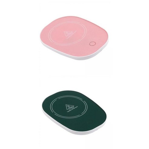 코코아 차 사무실 홈 데스크 물을위한 2x 자동 차단 커피 워머 플레이트, 160x120mm, 핑크+그린, 강화 유리