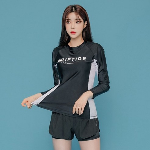 헤링본 여성 빅사이즈 래쉬가드 수영복 루즈핏 비치웨어 휴양지 바캉스룩 RDX308W