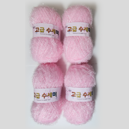 울클럽 별꽃수세미 만들기 DIY 고급수세미실 80g 4볼세트 (총 320g), 105흰분홍, 1개