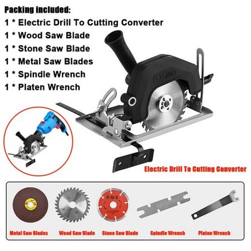 충전식전기톱 무선전기톱 원형 톱 변환 헤드 전기 드릴 전동 다기능 절단, 본품, 1개