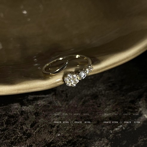 smy틈새 디자인 다이아몬드 꽃 반지 새로운 유행 조절 링 일본 빛 고급 색인 손가락 반지