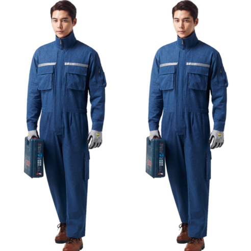 경신코리아 KSK 717 춘추 일체형 청 작업복 정비복 용접복 스즈끼복 우주복, 1개